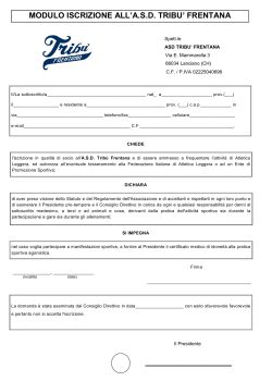 Modulo Iscrizione per diventare atleta TribÃ¹ Frentana